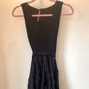 Black Mixed Media Cop. Copine Dress